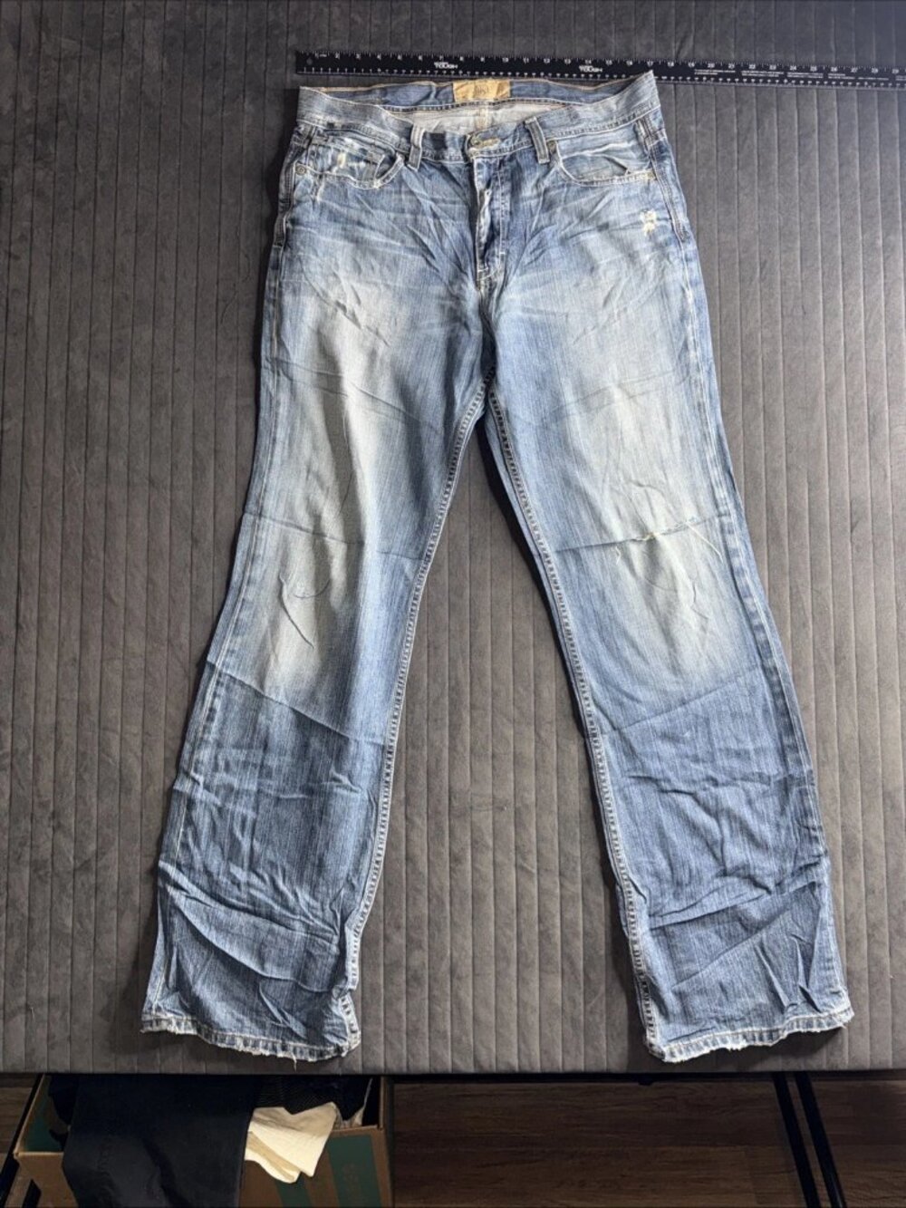BKE Men's Tyler Performance Straight Leg Jeans 33x34 Blue Denim